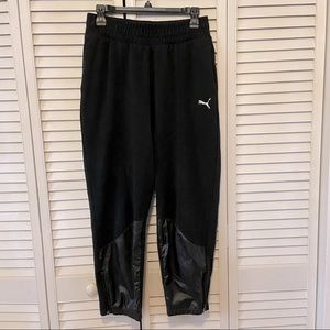 Puma Ankle Zip Zipper Joggers Black Pockets Medium